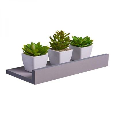 Prateleira Porta Quadros 40 X 10cm Cinza Claro