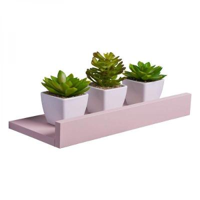 Prateleira Porta Quadros 30 X 15cm Rosa Claro