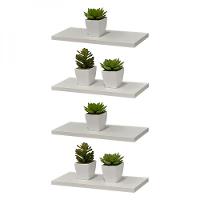 Kit 4 Prateleiras 30 x 10cm Branca Suporte Invisível - 3