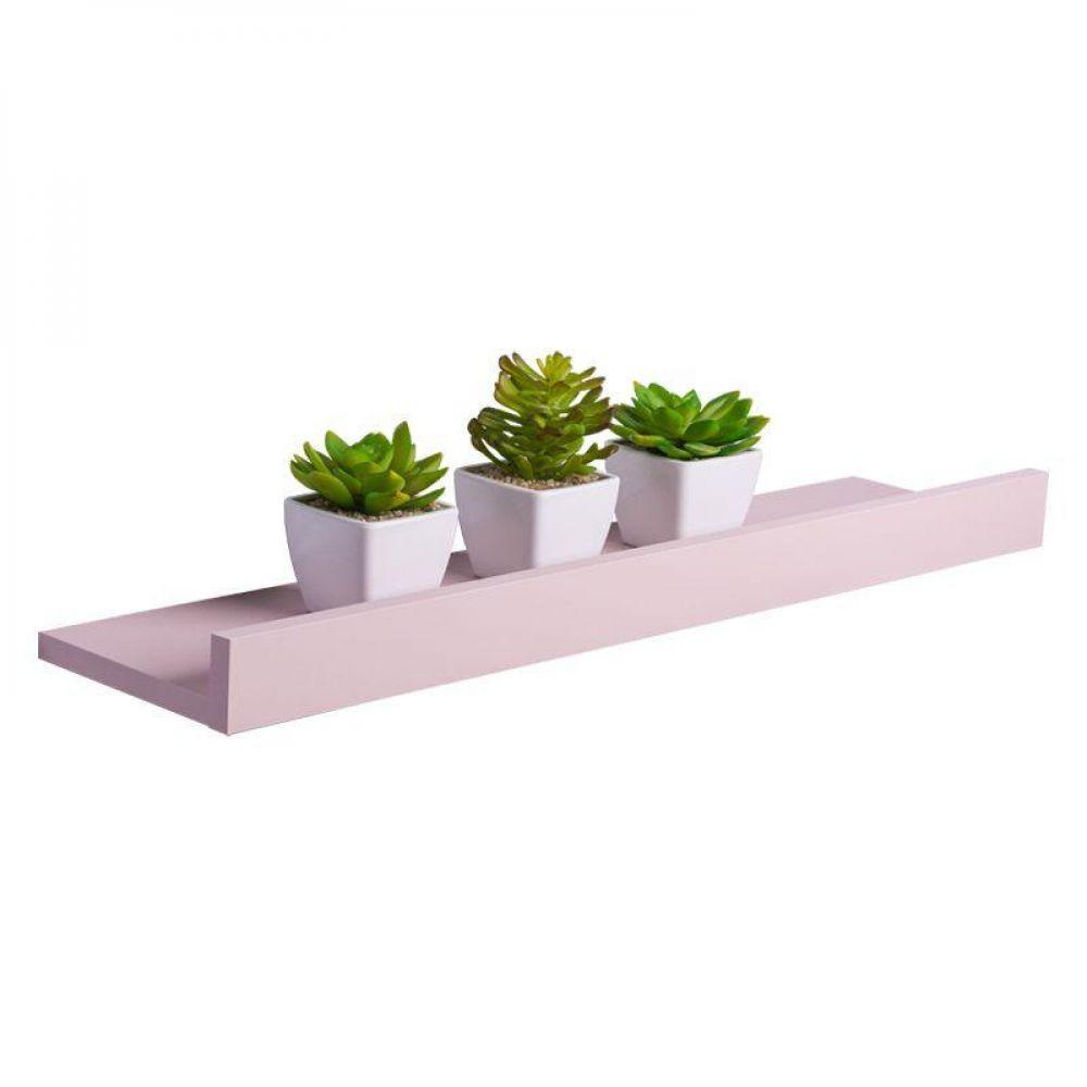 Prateleira Porta Quadros 100 X 10cm Rosa Claro - 1