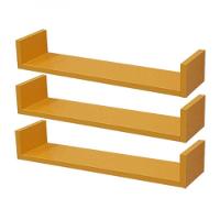 Kit 3 Prateleiras U 70 X 20cm Amarela Suporte Invisível - 1