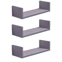 Kit 3 Prateleiras U 40 X 15cm Cinza Claro Suporte Invisível - 2