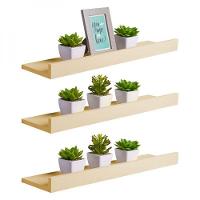 Kit 3 Prateleiras Porta Quadros 70 X 15cm Bege Claro - 1