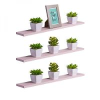 Kit 3 Prateleiras 70 X 10cm Rosa Claro Suporte Invisível - 1