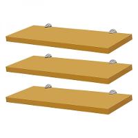 Kit 3 Prateleiras 60 X 15cm Amarela Com Suporte Tucano - 1