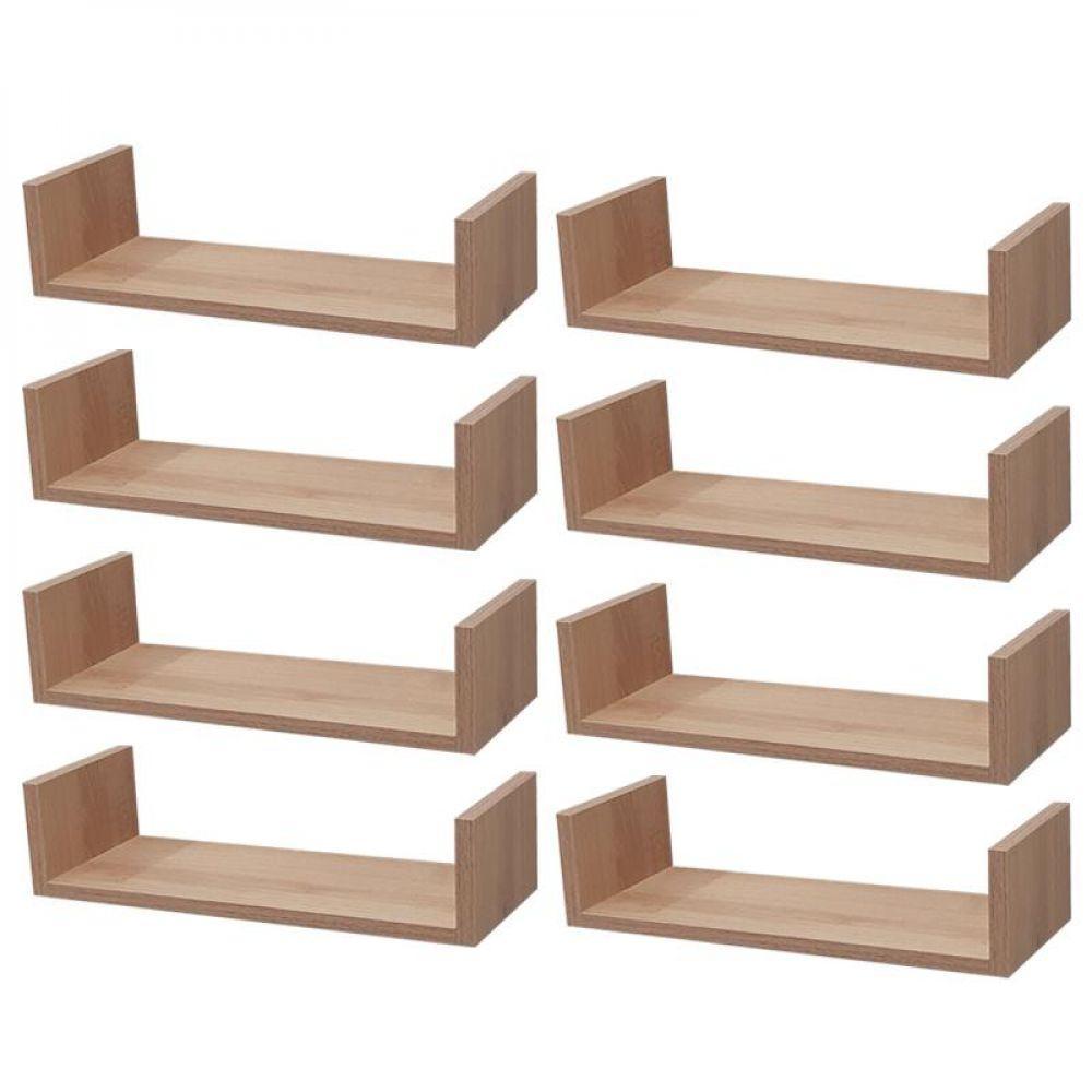 Kit 8 Prateleiras U 40 X 15cm Carvalho Suporte Invisível - 1