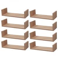 Kit 8 Prateleiras U 40 X 15cm Carvalho Suporte Invisível - 1