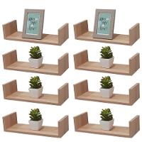 Kit 8 Prateleiras U 40 X 15cm Carvalho Suporte Invisível - 3