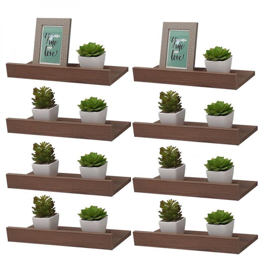 Kit 8 Prateleiras Porta Quadros 60 X 10cm Suporte Invisível - 1