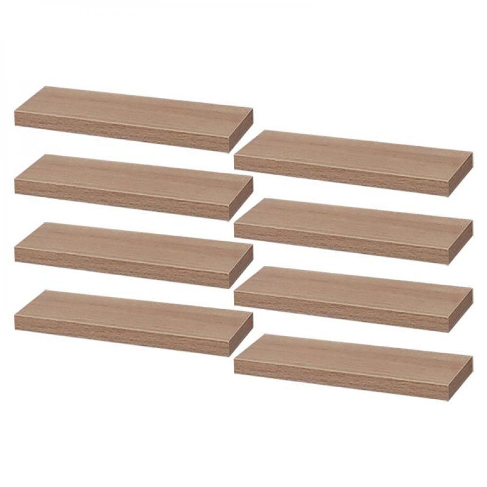 Kit 8 Prateleiras 30 x 15cm Carvalho Suporte Invisível - 1