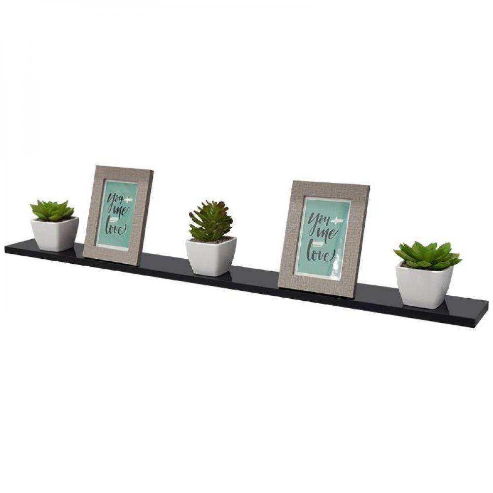 Kit 8 Prateleiras 100 X 10cm Preta Suporte Invisível - 6