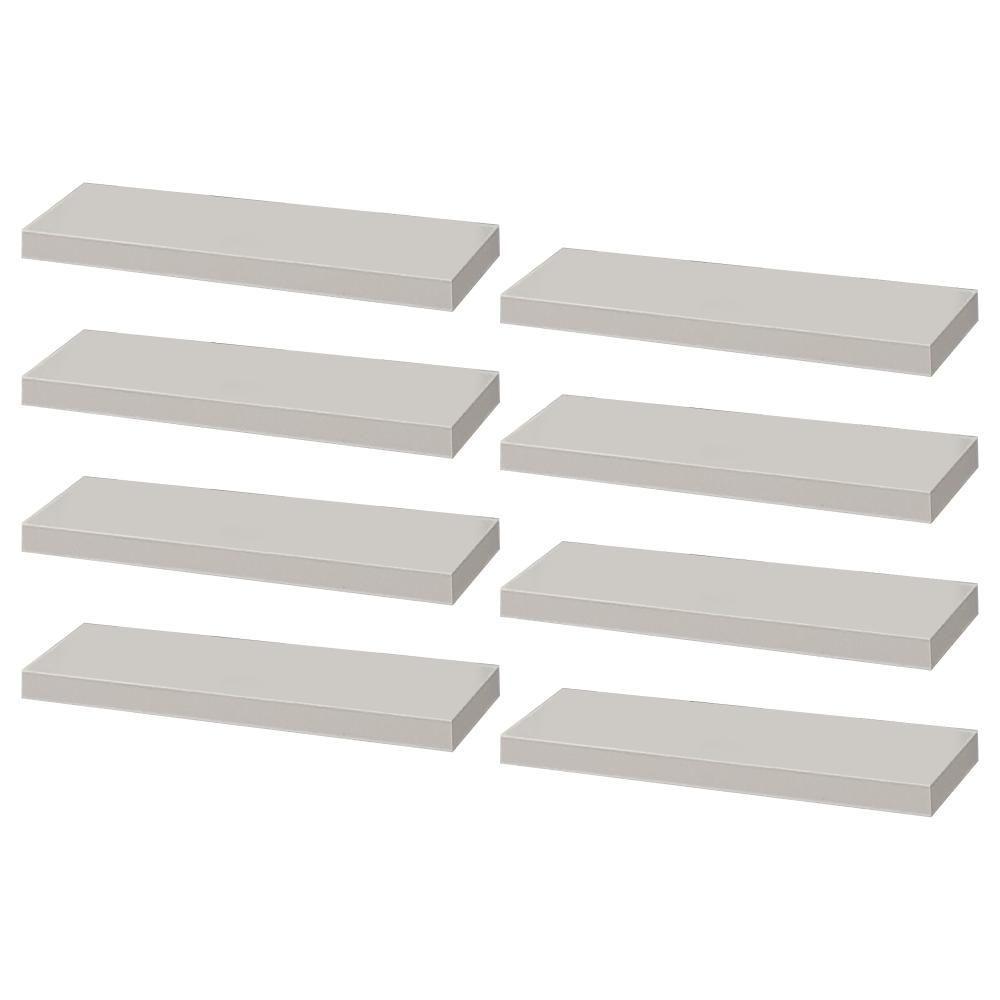 Kit 8 Prateleiras 40 x 10cm Branca Suporte Invisível - 1