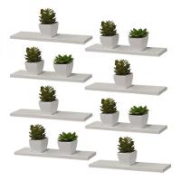 Kit 8 Prateleiras 40 x 10cm Branca Suporte Invisível - 2