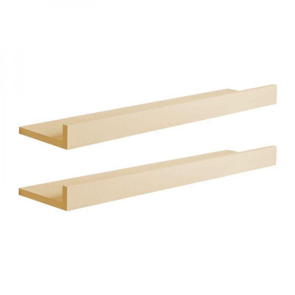 Kit 2 Prateleiras Porta Quadros 70 X 10cm Bege Claro - 2