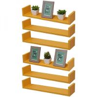 Kit 6 Prateleiras U 60 X 15cm Amarela Suporte Invisível - 3