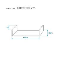 Kit 6 Prateleiras U 60 X 15cm Amarela Suporte Invisível