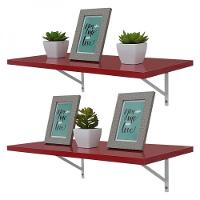 Kit 2 Prateleiras 60 X 25cm Vermelha Com Mão Francesa - 5