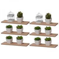 Kit 6 Prateleiras 40 x 20cm Carvalho Suporte Invisível - 3