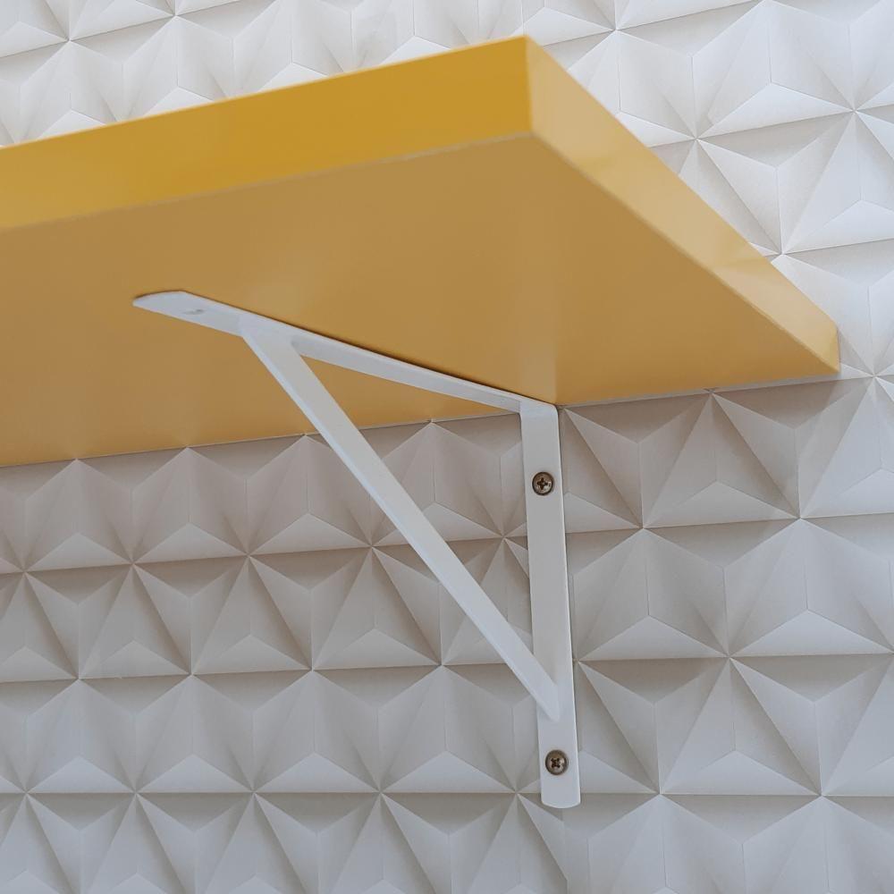 Kit 2 Prateleiras 50 X 25cm Amarela com Mão Francesa - 4