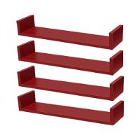 Kit 4 Prateleiras U 60 X 10cm Vermelha Suporte Invisível - 2