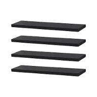 Kit 4 Prateleiras 30 x 10cm Preta Suporte Invisível - 1