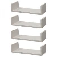 Kit 4 Prateleiras U 50 X 25cm Branca Suporte Invisível - 1