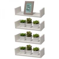 Kit 4 Prateleiras U 50 X 25cm Branca Suporte Invisível - 2