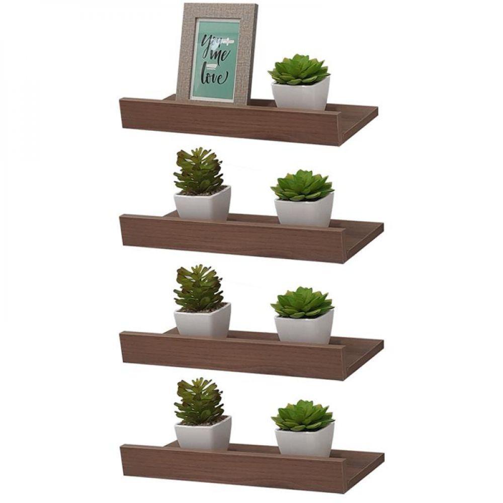 Kit 4 Prateleiras Porta Quadros 60 X 10cm Suporte Invisível - 2