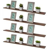 Kit 4 Prateleiras 80 X 20cm Nogal Suporte Invisível - 1