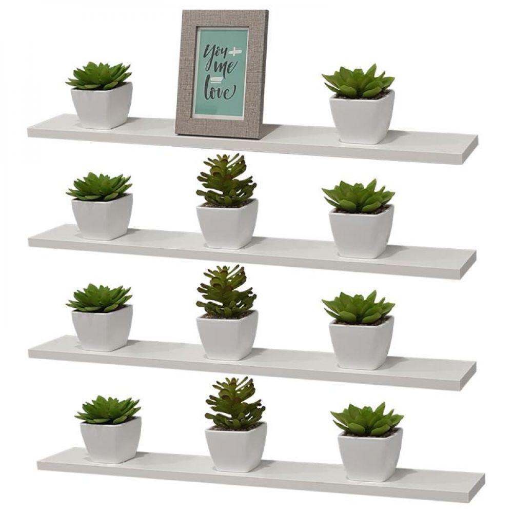 Kit 4 Prateleiras 50 X 20cm Branca Suporte Invisível - 6