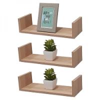 Kit 3 Prateleiras U 50 X 25cm Carvalho Suporte Invisível - 2