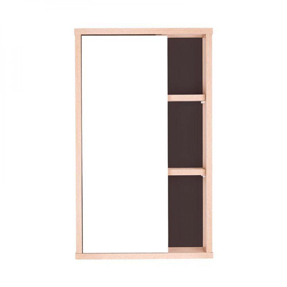 Espelho Para Banheiro Com Armário Milano Carvalho E Grafite - 3