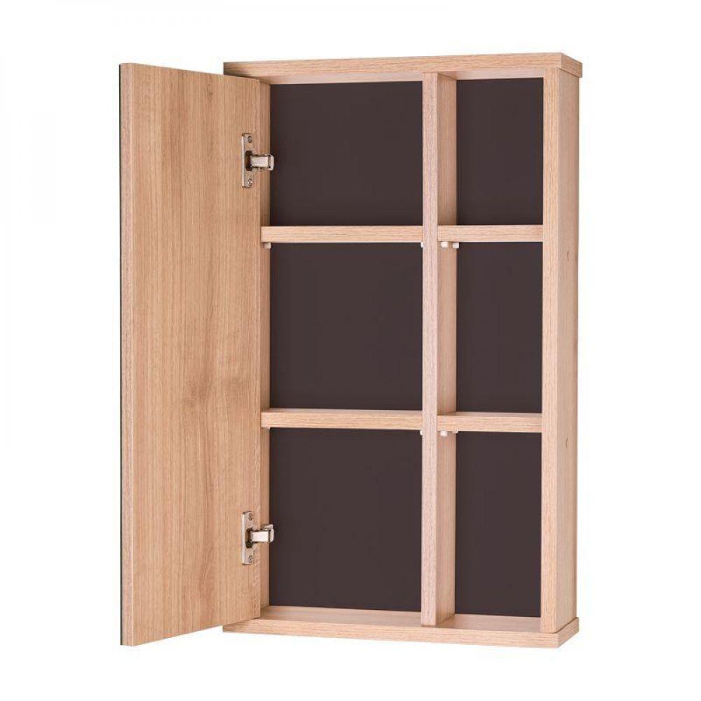 Espelho Para Banheiro Com Armário Milano Carvalho E Grafite - 4