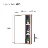 Espelho Para Banheiro Com Armário Milano Carvalho E Grafite - 2