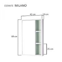 Espelho Para Banheiro Com Armário Milano Branco E Verde - 2