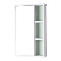 Espelho Para Banheiro Com Armário Milano Branco E Verde - 3