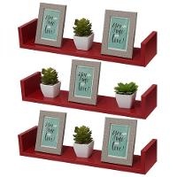 Kit 3 Prateleiras U 100 X 15cm Vermelha Suporte Invisível - 2