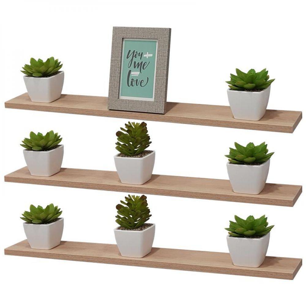 Kit 3 Prateleiras 70 X 30cm Carvalho Com Mão Francesa - 1