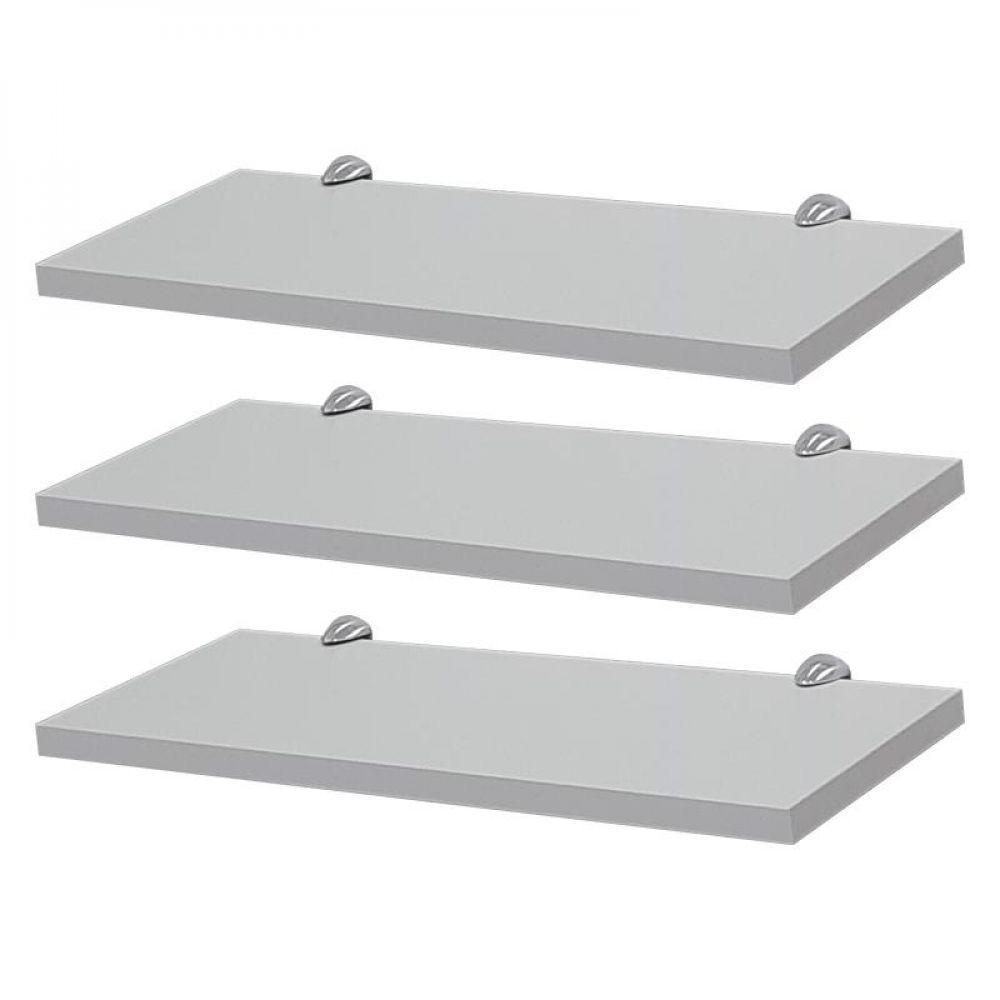 Kit 3 Prateleiras 60 X 15cm Branca Com Suporte Tucano - 3