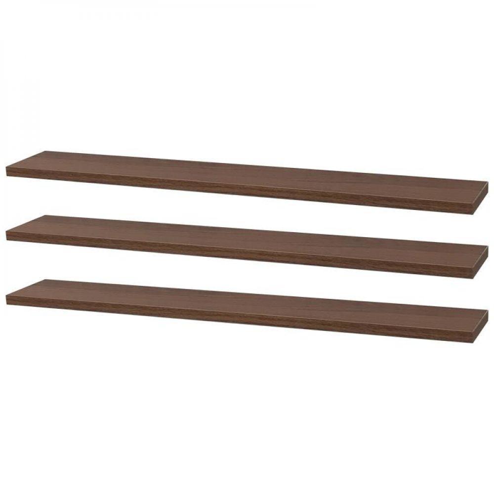 Kit 3 Prateleiras 60 X 15cm Nogal Suporte Invisível - 1