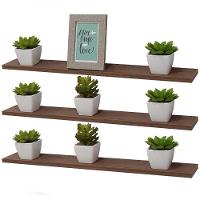 Kit 3 Prateleiras 60 X 15cm Nogal Suporte Invisível - 2