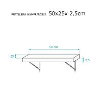 Kit 3 Prateleiras 50 x 25cm Branco Espessura 25mm