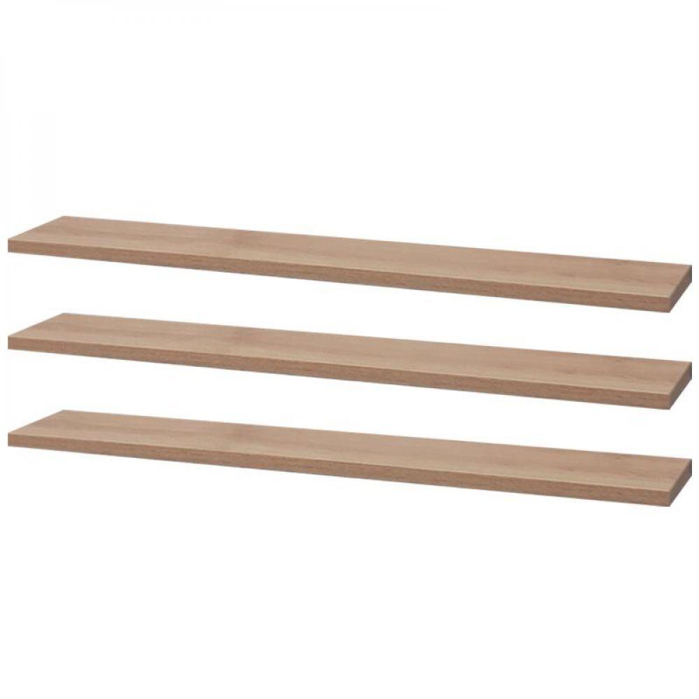 Kit 3 Prateleiras 50 X 15cm Carvalho Suporte Invisível - 3