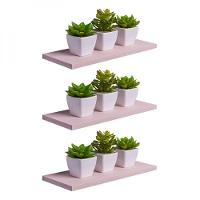 Kit 3 Prateleiras 40 X 10cm Rosa Claro Suporte Invisível - 1