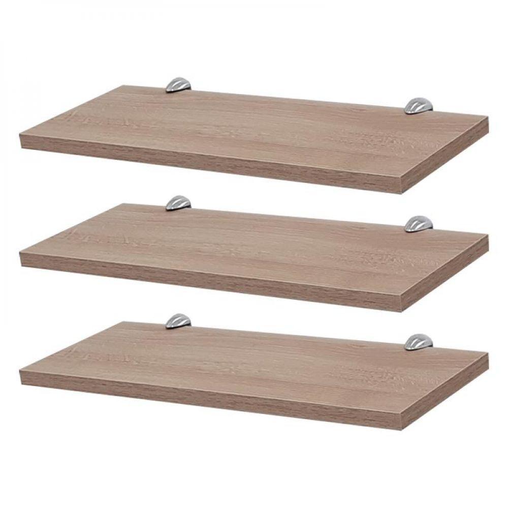 Kit 3 Prateleiras 30 X 15cm Carvalho Com Suporte Tucano - 1