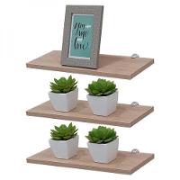 Kit 3 Prateleiras 30 X 15cm Carvalho Com Suporte Tucano - 2