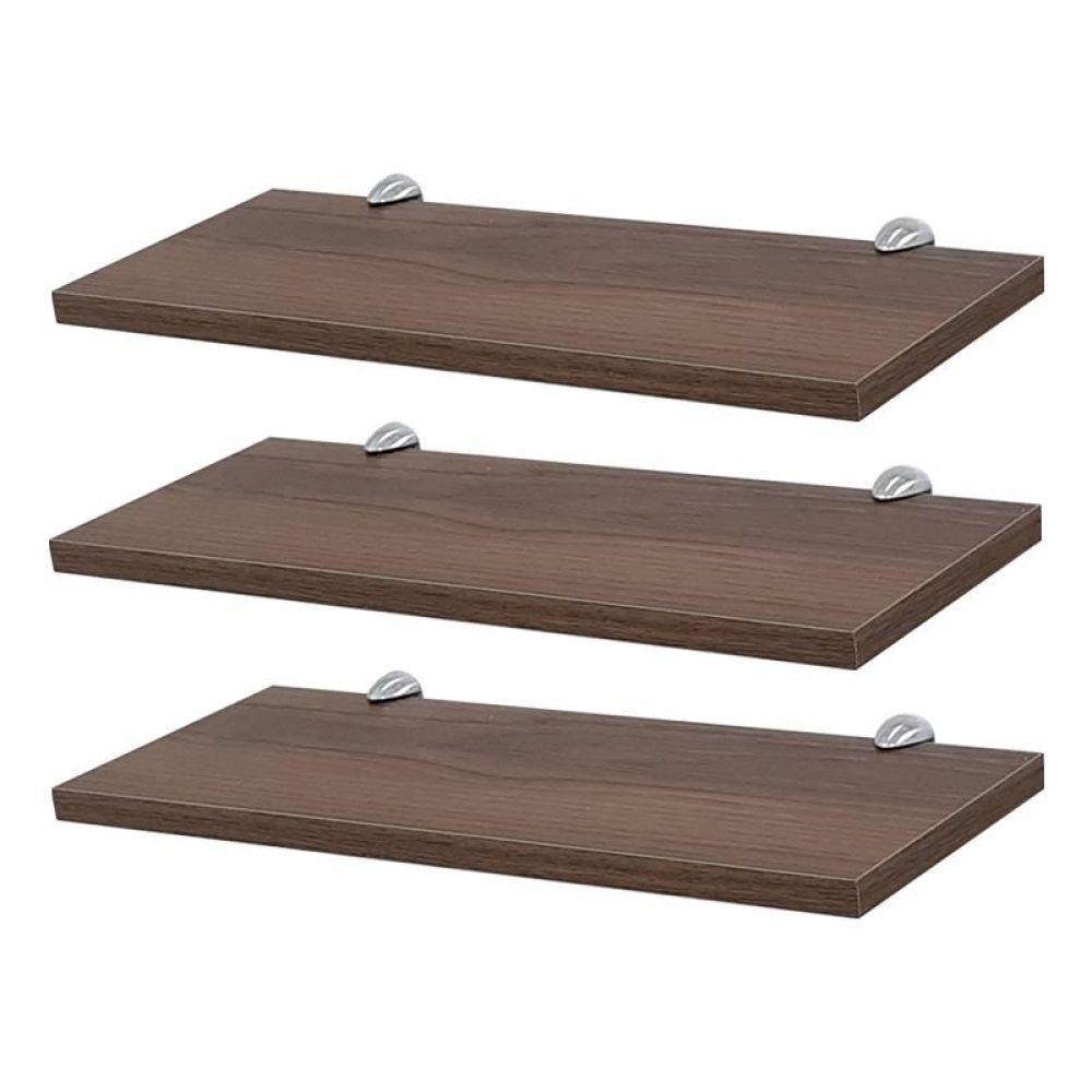 Kit 3 Prateleiras 40 X 15cm Nogal Com Suporte Tucano - 1