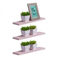 Kit 3 Prateleiras 50 X 15cm Rosa Claro Suporte Invisível - 1