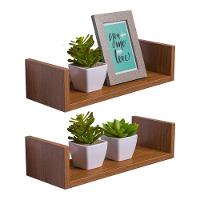 Kit 2 Prateleiras U 30 X 10cm Freijó Suporte Invisível - 1