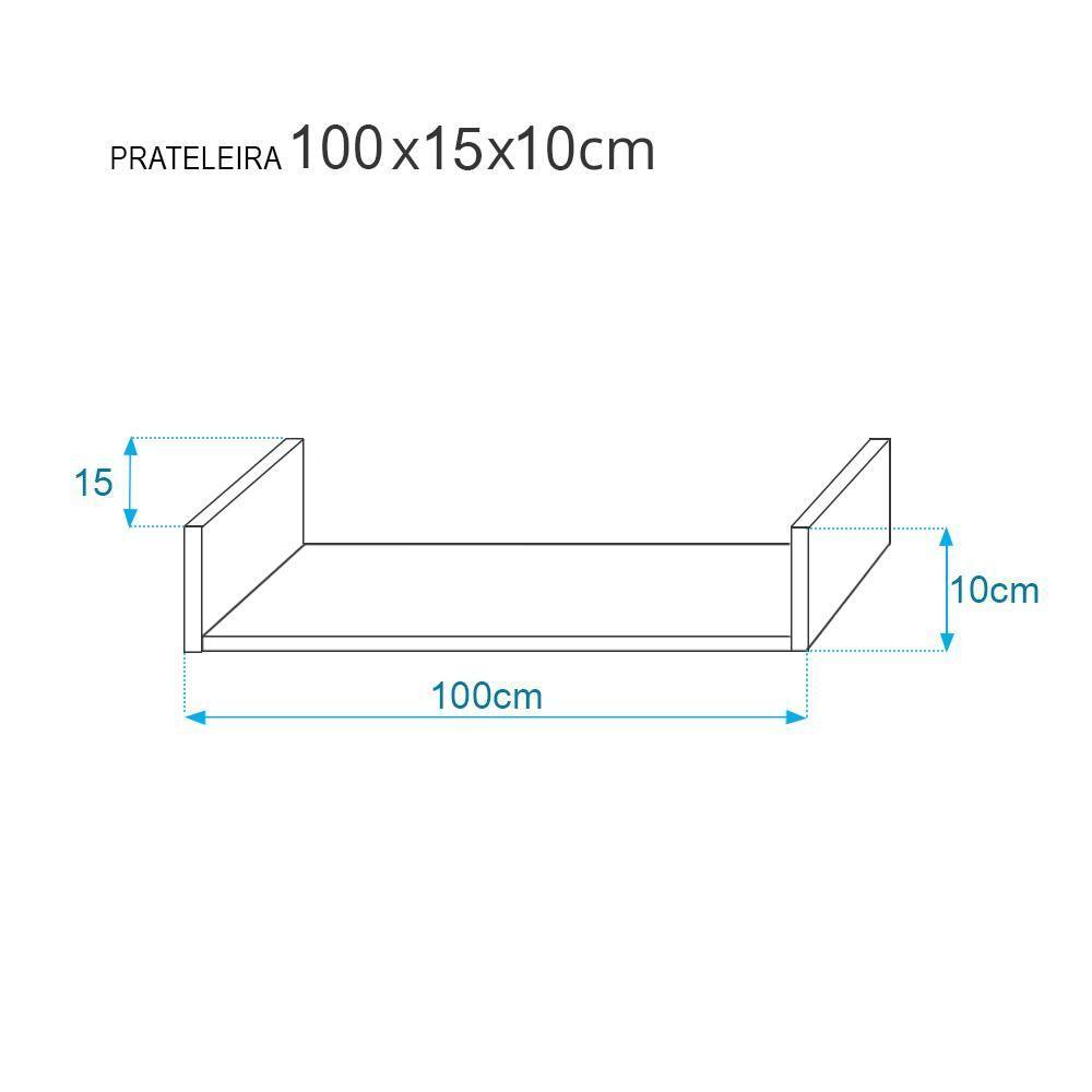 Kit 2 Prateleiras U 100 X 15cm Amarela Suporte Invisível - 6